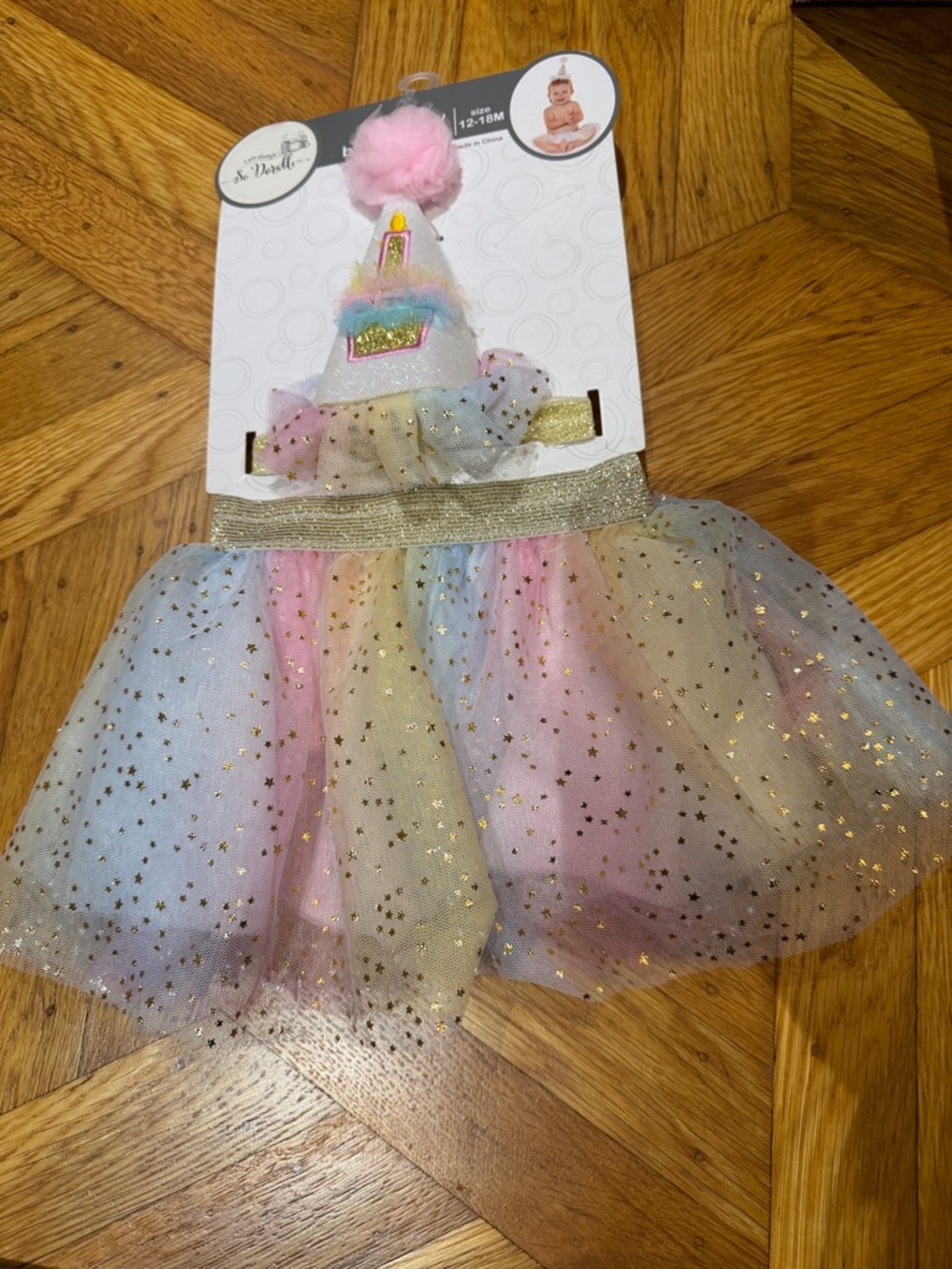 Baby 1 year old birthday set hat and tulle